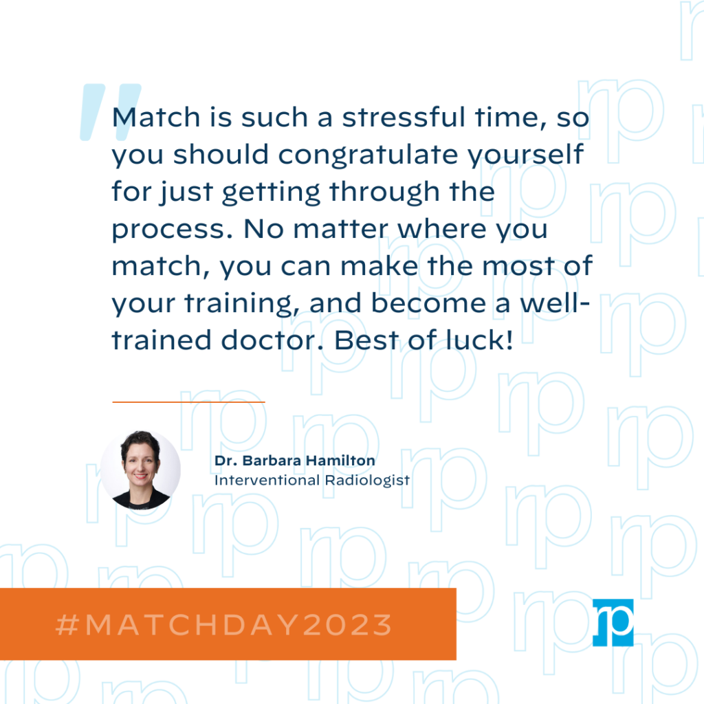Dr. Barbara Hamilton Quote on Match Day