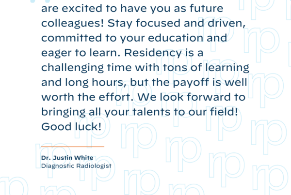 Dr. Justin White Quote on Match Day