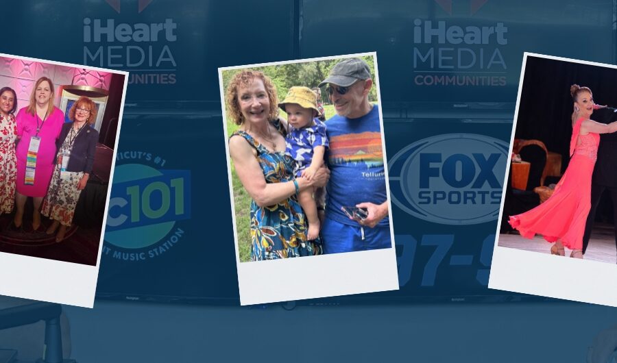 header with 3 different snapshots of Dr. Weigert; one of her posing with two other women, one of her holding a young boy, and the last of her dancing with her partner.