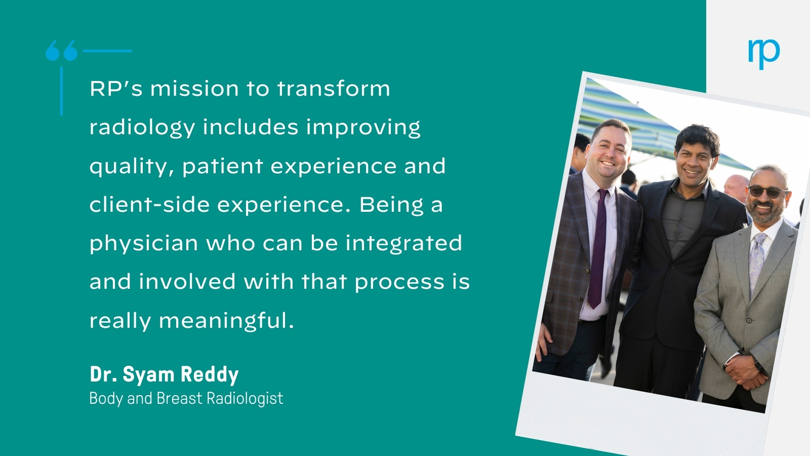 Yuvaram Reddy Why RP? A Q&A with Dr. Syam Reddy, Body and Breast Radiologist